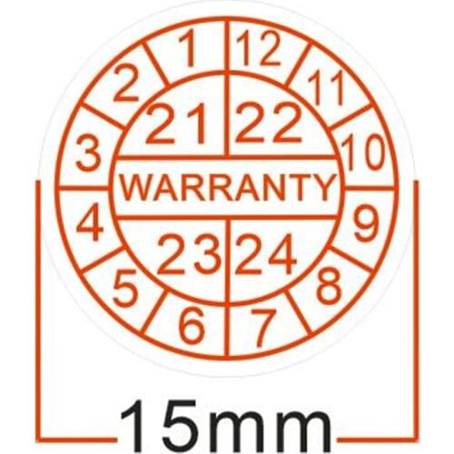500pcs/lot Warranty sealing label sticker void if seal broken,Red font Year and month Stickers Diameter 15mm free shipping