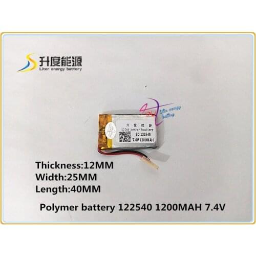 7.4V 1200mAH 122540 Polymer lithium ion / Li-ion battery for DVR RECORD MP3 MP4 GPS SMART WATCH SPORT CAMERA