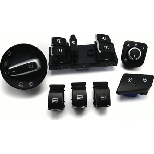 7PCS Window Headlight Mirror Door Control Switch Button For Volkswagen VW Passat B6 3C0962125B 5ND959565B 5ND941431A 5ND 959 857