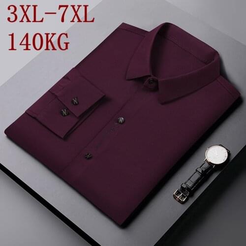 7XL 6XL New Arrival Top Quality Shirts For Men Business Loose Mens Shirt Long Sleeve Comfortable Mens Clothing chemise homme