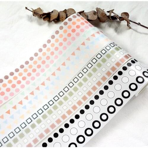 Basic Color Label Circle Geometry Marker Sticker Tape Diary Decoration Materials 8 Types