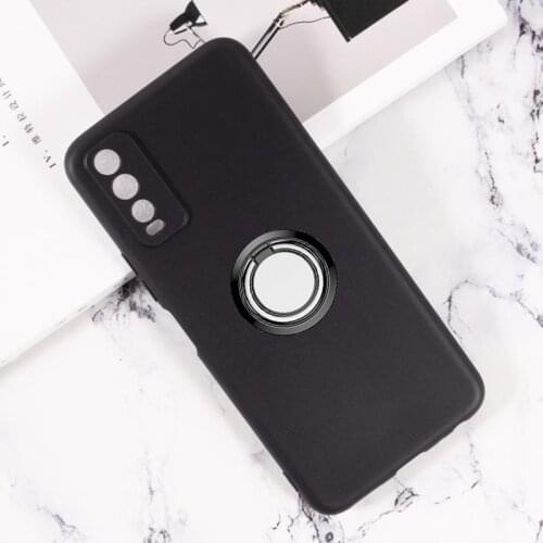 For Vivo S6 S7 V19 Neo V20 Pro SE X50 Lite Y1s Y20 Y30 Y50 Y51s Y70s Y73s iQOO 3 5 U1 U1x Ring Holder Cover Soft Silicone Case