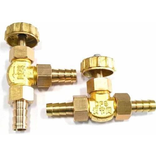 Fit for Hose I/D 8mm 10mm Barbed Brass Needle Valve For Gas 0.8 Mpa