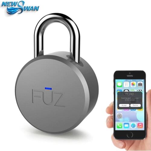 FUZ Noke Keyless Bluetooth Smart Padlock Keyless Smart Lock Mobile iOS/Android app Control Portable Round Lock