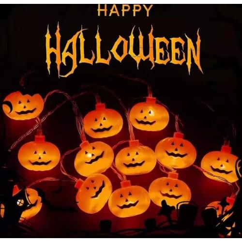 BIEMLERFN Halloween Pumpkin String Lights Battery Operated String Lights for Halloween Decorations 3m 20 Lights & 1.5m 10 lights