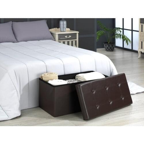 D & D Quality Puff folding storage, padded seat, 76x38x38 cm-soft synthetic leather Exterior, resists up to 300 kg