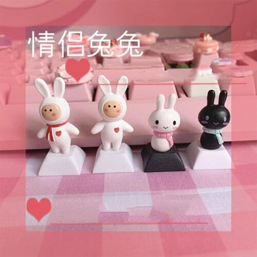 Cartoon rabbit keycap for Cherry Mx Axis Keycaps Diy Key Cap Creativity pbt Mechanical Keyboards Keycap Personality Design