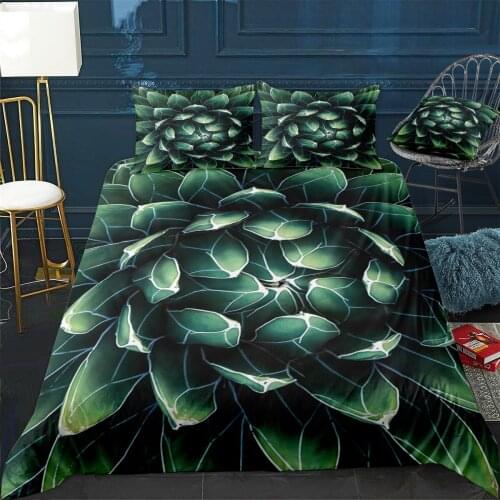 Agave Quilt Cover Pillowcase 3Piece Comforter Bedding Set With Pillow Case Single Double Duvet Cover Home Decora