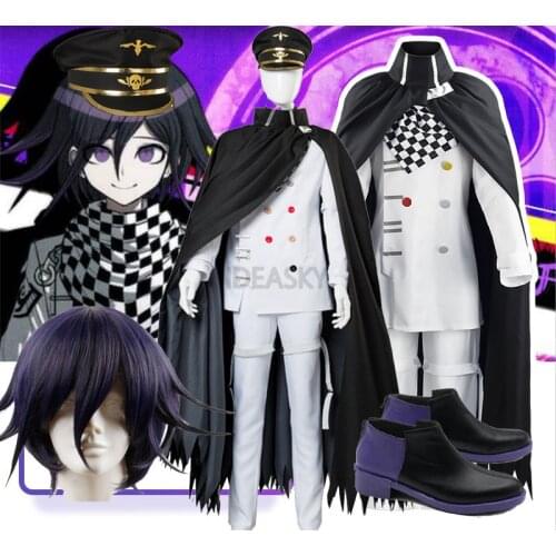 Anime DanganRonpa V3 Cosplay Dangan Ronpa Ouma Kokichi Costume Halloween Costume Wig Hat For Adult Men