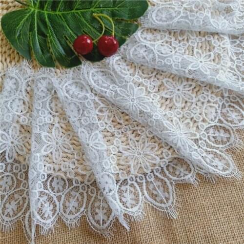 19.5cm 3 Size Elastic Eyelash Wide Lace Fabric For Hand Sewing Underwear Veil Accessories For Handicraft Decoration X1246
