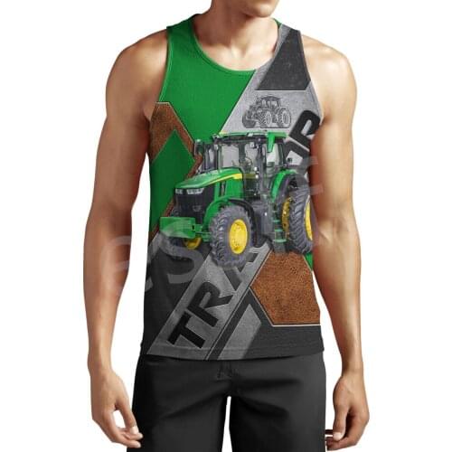 Tessffel New Brand Worker Farmer Tractor Instrument 3DPrint Streetwear Men/Women Summer Funny Harajuku Sleeveless TankTop Vest 5