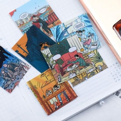 40pcs loving couple cartoon photo album scrapbook waterproof decorative stickers DIY handmade gift scrapbook stickers