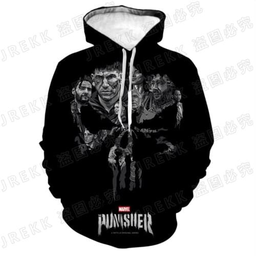 2021 New Fashion Casual Punisher 3D Print Hoodies Men Women Children Long Sleeve Cool Streetwear Sweatshirts Boy Girl Kids Coat