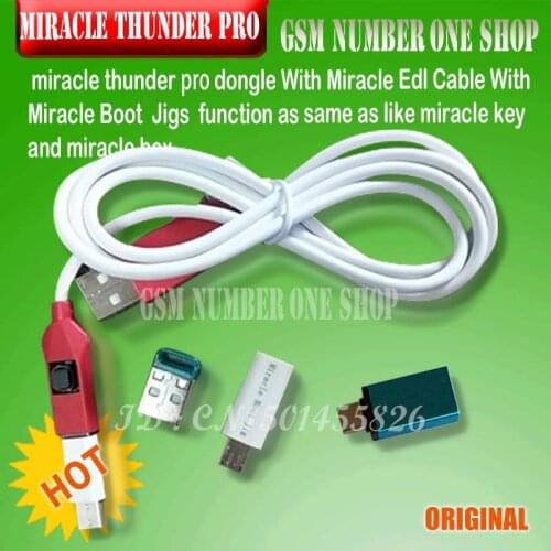 NEW Miracle Thunder pro dongle SET edl cable & miracle boot jiG Emmc Solution FRP Flash Generic mode no need Miracle Box/Key