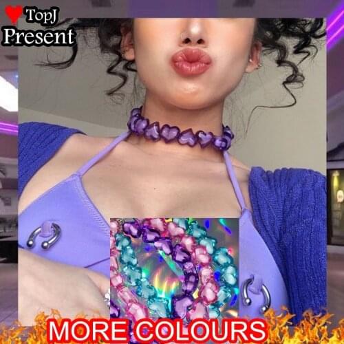 Gothic Lolita Cosplay Girl heart Choker Harajuku Necklace Punk Necklace Y2K GIRL Jewelry women sweet Lolita cosplay Accessories