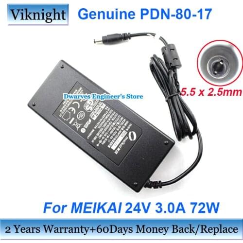 Genuine PDN-80-17 24V 3.0A 72W AC Adapter Charger For Meikai MDA038077 Laptop Power Supply 5.5x2.5mm