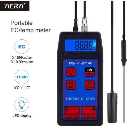 Portable EC-8423 2 In 1 EC / Temperature EC Meter ± 2% F.S Professional Water Meter for Drinking water, Laboratory, Aquarium