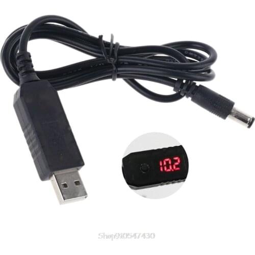 QC 3.0 USB To 5V-12V Adjustable Voltage Step Up 5.5x2.1mm Cable Power Boost Line For WiFi Router LED Strip 12V Device D21 20