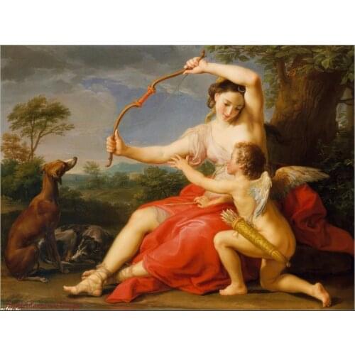 Needlework for embroidery DIY French DMC High Quality - Counted Cross Stitch Kits 14 ct Oil painting - Diana and Cupid