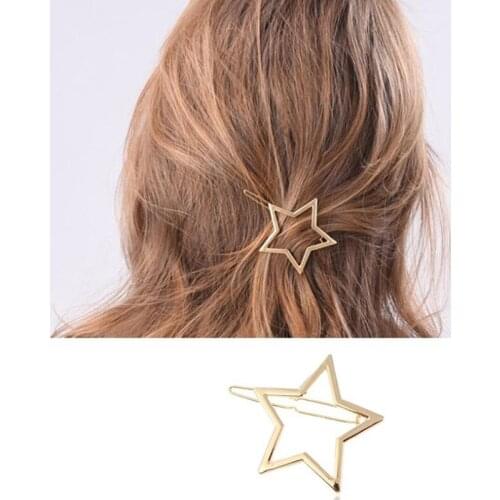 SMJEL Fashion Women Jewelry Trendy Star Hairpins Hair Clips Unique Style Hollow Star Hair Clip Ornament Hair Accessories