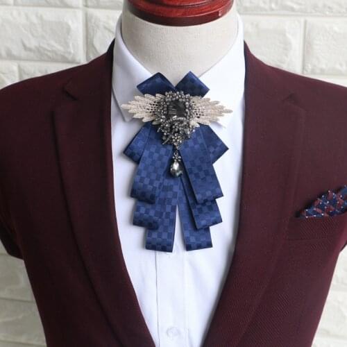 Wedding Handmade Bow Tie for Men Classic Party Bowknot Necktie Banquet Bridegroom Jewelry Mens Rhinestone Bowties