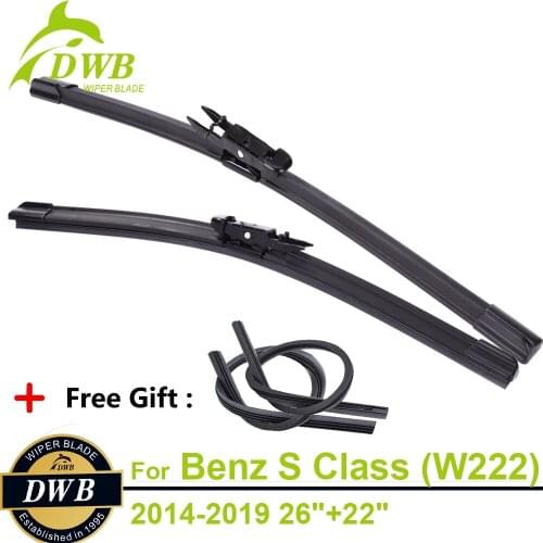 2PCS ECO Wiper Blades for Mercedes-Benz S Class (W222) 2014-2019 26"+22", Free 2Pcs Rubbers, Good Car Accessories