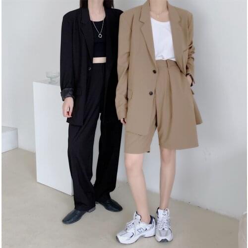 Spring Autumn Korean Loose Casual Suit Coat Trousers Two Piece Suit Fashion Ensemble Femme Survetement Year-old Female Costume