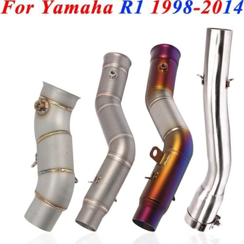 Motorcycle Exhaust For Yamaha YZF-R1 R1 1998 - 2014 2013 2012 2011 Modified Connection Middle Link Pipe Muffler Moto Accessories