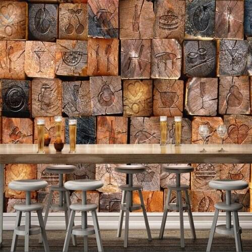 Wellyu Retro nostalgia 3D wood block wood wallpaper background wall custom large mural green silk cloth wallpaper