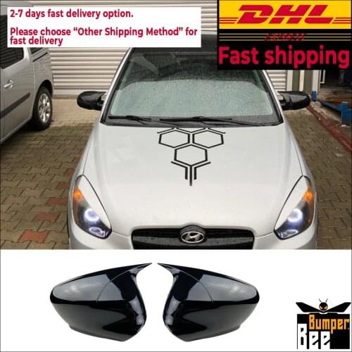 Mirror Cover For Hyundai Accent Era Accessory Bright Black BAT BATMAN Case CAR Shield