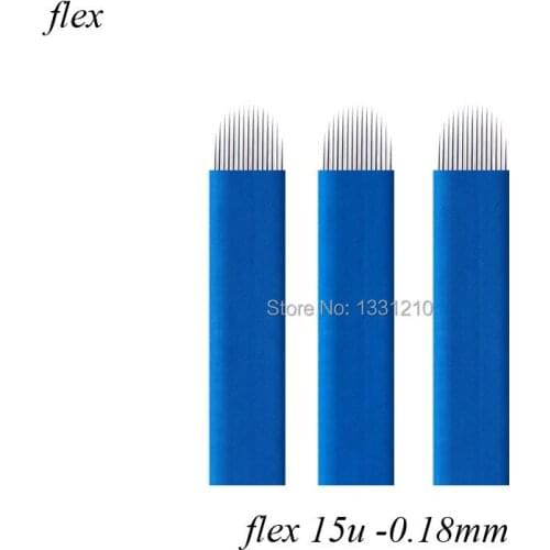 0.18mm 15 U Shape Laminas Tebori Flex Microblading 15 U shape Tattoo needles for Brow