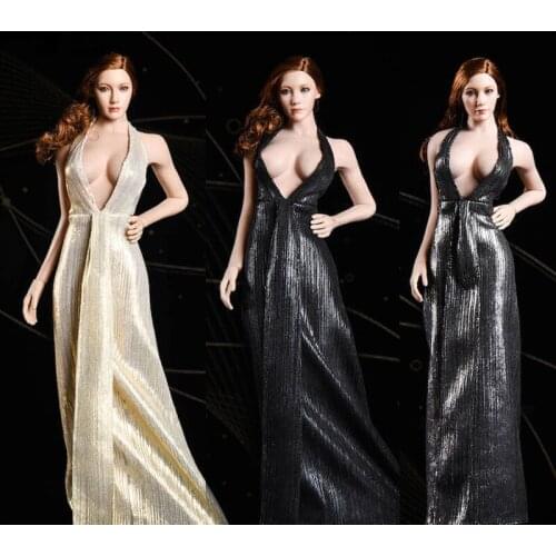 1/6 Scale Girl Goddess Evening Dress Female Soldier Doll Clothes Costume Suit Accessories for 12'' Action Figure Body toy model