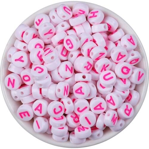100pcs/lot 4*7mm Cherry Letters Mixed A-Z Letters Beads Spacer Beads For Bracelet Necklace Jewelry Making