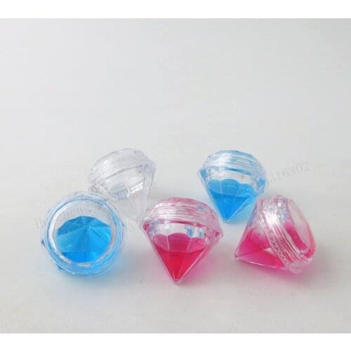 1000X 5g New Design Travel Diamond Clear Make Up Cream Jar 5cc Small Mini Sample Cosmetic Container Pot Packaging