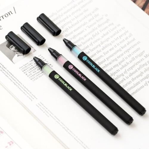 3 pcs Cool black gel pen for writing signature Black color ink refill pens Stationery Office accessories School supplies EB819