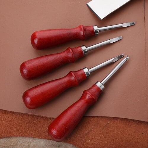 4pcs / Set Leathercraft Edge Beveler Skiving Craft Tool Leather Beveler Tool DIY