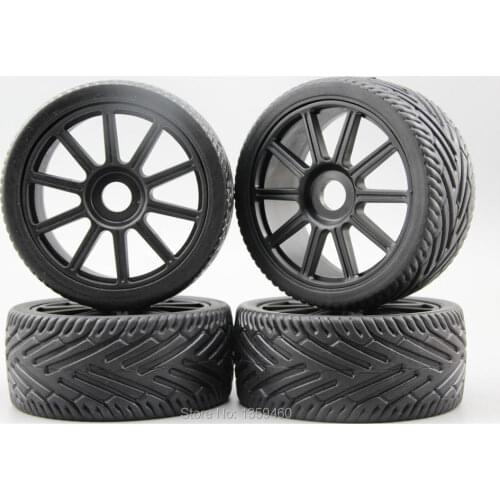 4pcs 1/8 Buggy Tire(Hunter) On Road Tyre 15% Reinforced Nylon Wheel (Black)fits for 1/8 Buggy GT XO-1 1/8 Tire 22068+26010