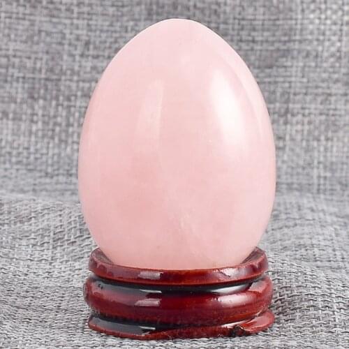 40mm handmade natural rose crystal egg point healing family ornament free shipping