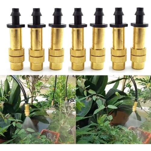 5/10pcs 4/7 tube copper Spray Nozzle fogger Watering Irrigation Misting cooling Brass Sprayer Sprinkler for gardening system