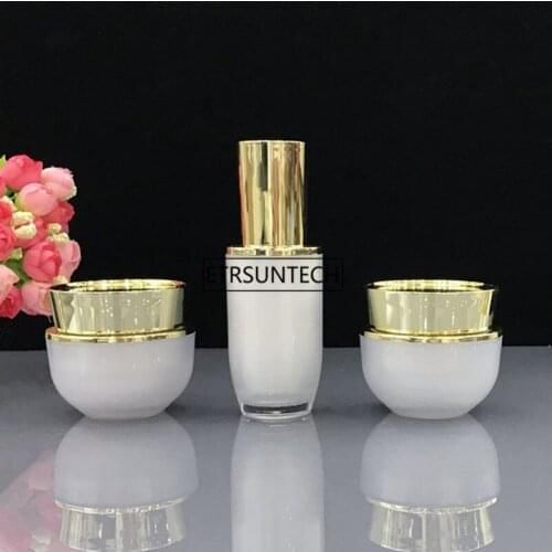 50pcs 30g Refillable Acrylic Bottle Cosmetic Cream Jar Pot ,30ml Makeup Lotion Pump Container Empty Refillable Bottle F3779
