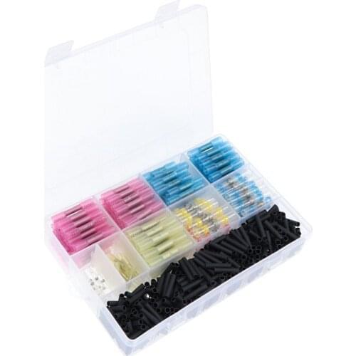 640PCS Heat Shrink Connectors Waterproof Solder Wire Connectors Heat Shrink Butt Crimp Connectors Electrical Connectors Terminal