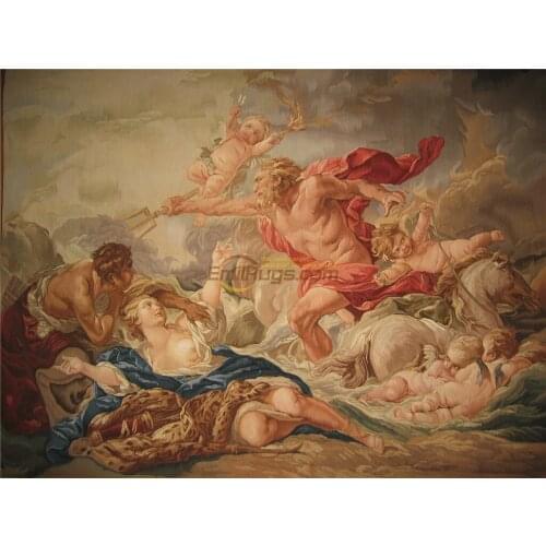 Aubusson French Style Tapestry Exquisite Runner Room Needle Gobelin Printed Home Decorative Square