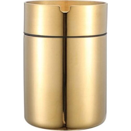 Stainless Steel Car Ashtray with Lid Auto Extinguished Cigarette Smokeles Holder