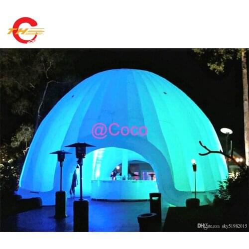 Free air ship to door!Outdoor LED light inflatable tent,white party event tents blow up,portable inflatable dome tents for sale