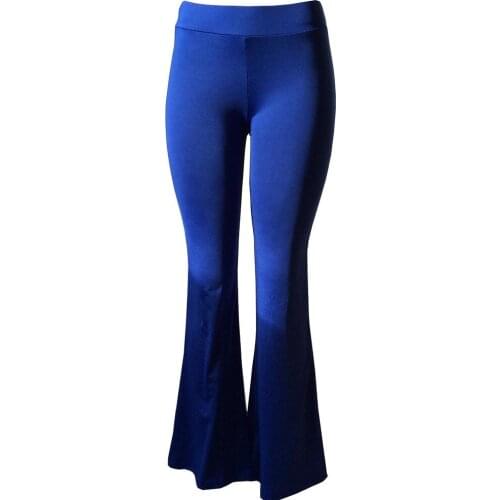 Women Flare Pants Office Lady High Waist Solid Color Bell-bottomed Pants Slim Wide Leg Trousers Slim Casual Trousers