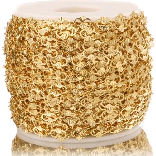 1 Meter Shell Stainless Steel Chain Gold Chains for Necklace Bracelet Anklet DIY Jewelry Making Supplies Accessories Wholesale