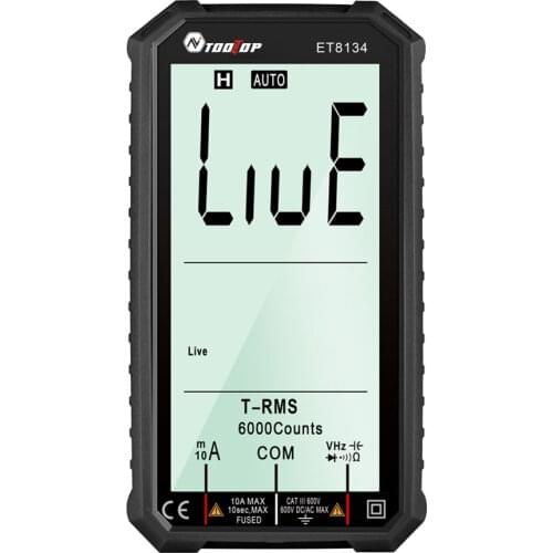 ET8134 NCV Digital Multimeter 4.7'' Larger Screen LCD Multimeter AC DC Voltmeter Ammeter Ohm Voltage Meter Capacitance Measuring