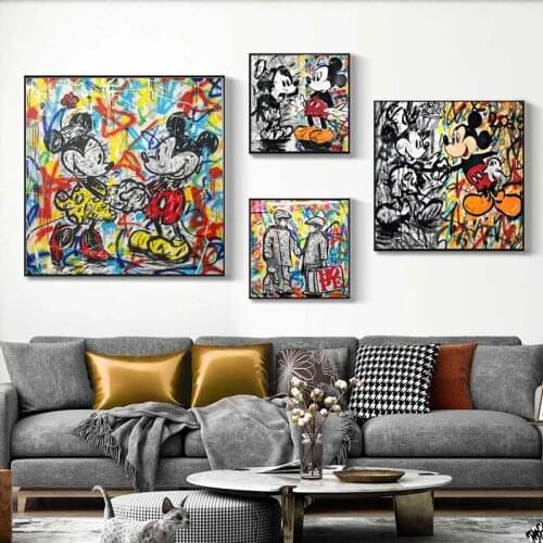 Disney Mickey Pop Art Canvas Painting modern Posters and Prints Wall Graffiti Art Pictures for Kids Room Home Decoration Cuadros
