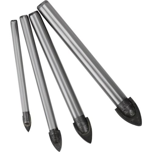 DIYWORK Drill Bits Set Triangle Drill Bit High Hardness Hole Opener 4/6/8/10mm Reaming Alloy drill Glass Marble Ceramic Tile