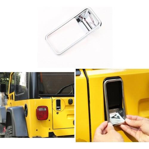 Chrome Rear Tail Door Handle Bowl Cover Trim For Jeep Wrangler TJ 1997-2006 1pcs